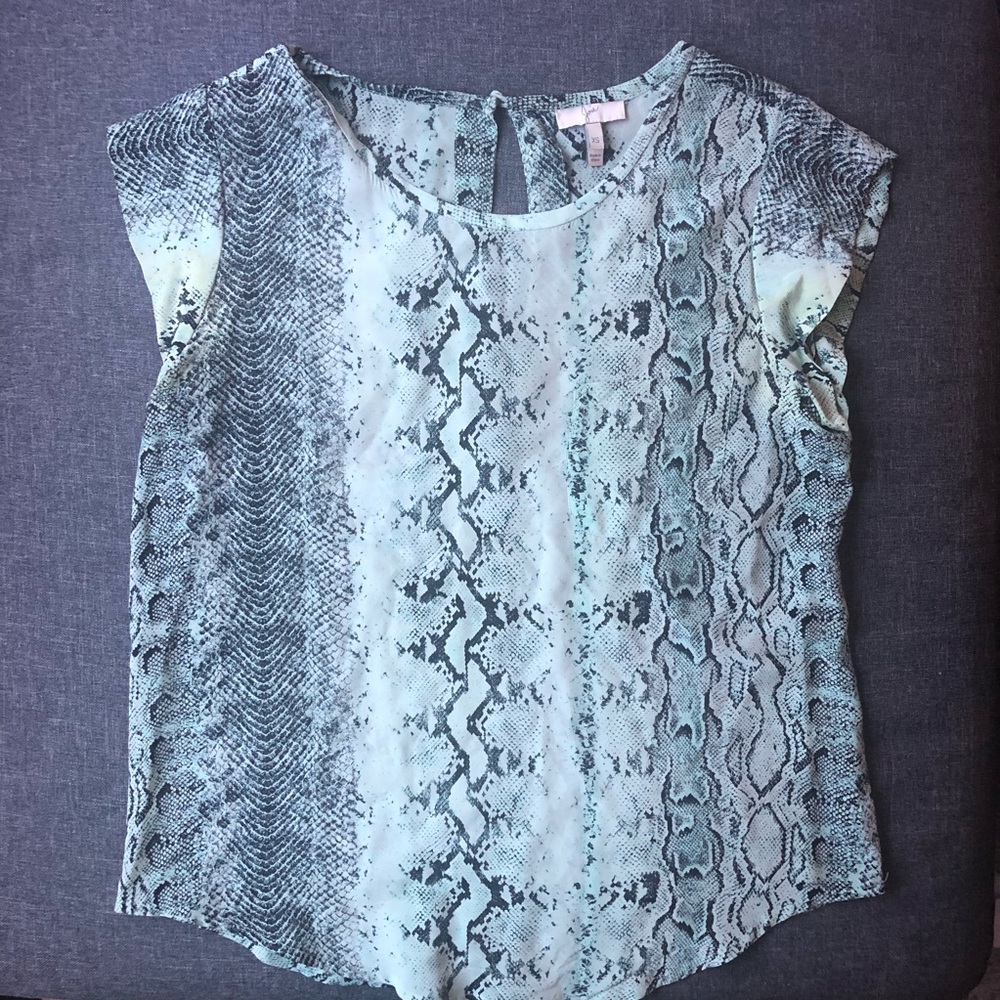 Joie Snake-Print Rancher Silk Top - image 2